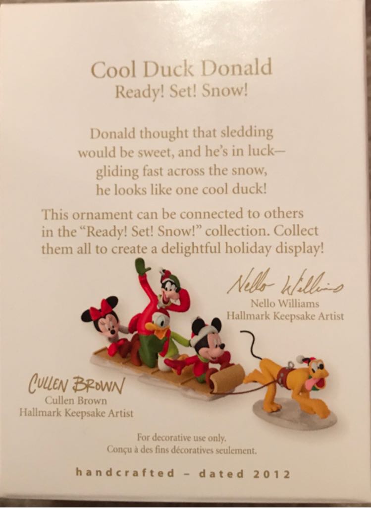 Ready Set Snow Cool Duck Donald - Ready! Set! Snow! (Disney) ornament collectible [Barcode 795902262617] - Main Image 2