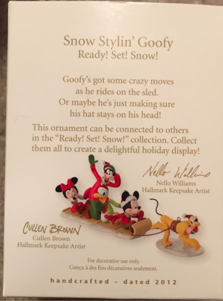 Ready Set Snow - Snow Stylin’ Goofy - Ready! Set! Snow! (Disney) ornament collectible [Barcode 795902262624] - Main Image 2