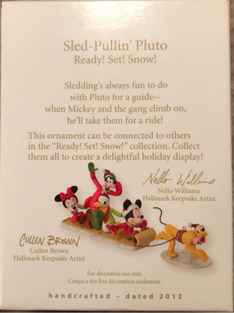 Ready Set Snow - Sled Pullin’ Pluto - Ready! Set! Snow! (Disney) ornament collectible [Barcode 795902262631] - Main Image 2