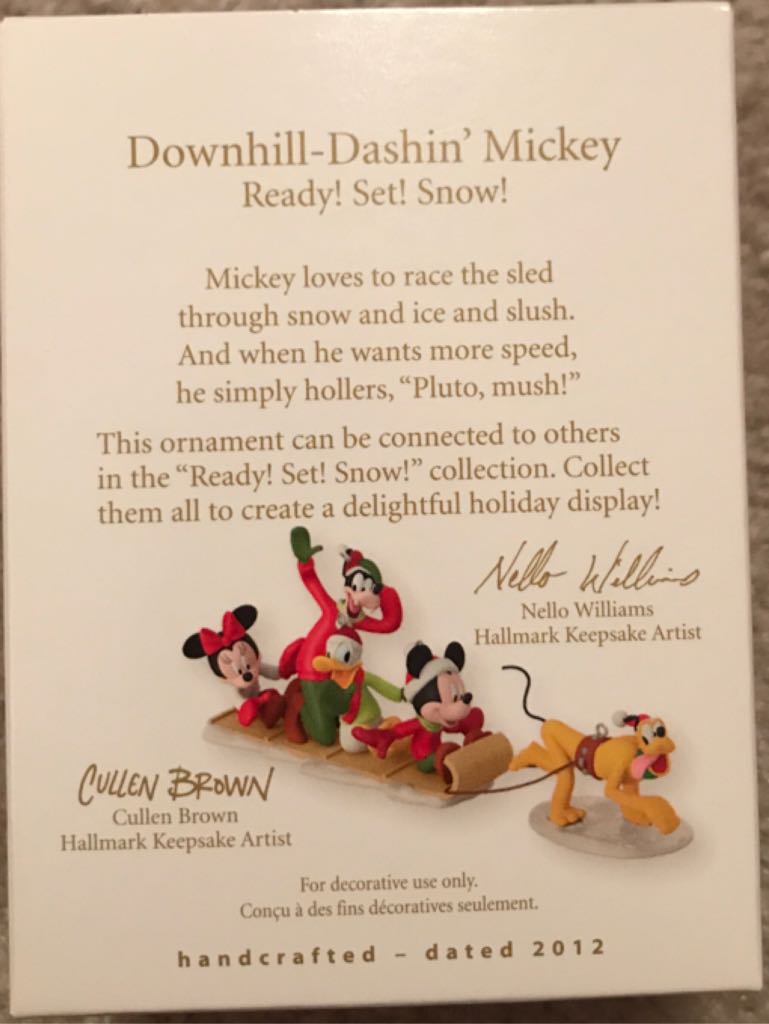 Ready Set Snow - Downhill Dashin’ Mickey - Ready! Set! Snow! (Disney) ornament collectible [Barcode 795902262648] - Main Image 2