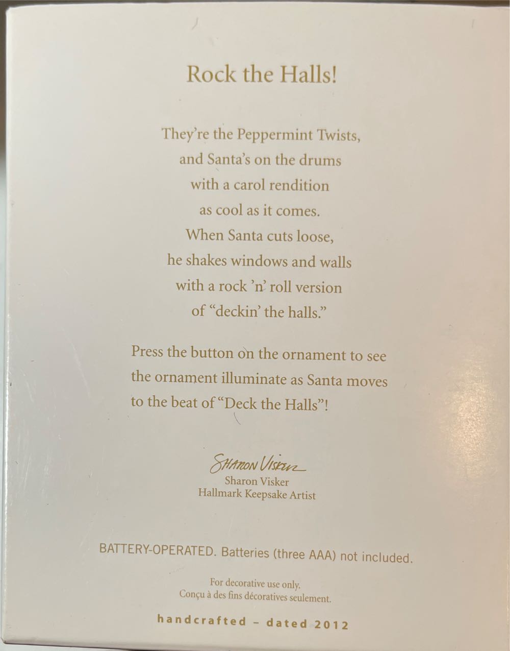 Rock The Halls!  (Santa) ornament collectible [Barcode 795902262679] - Main Image 2