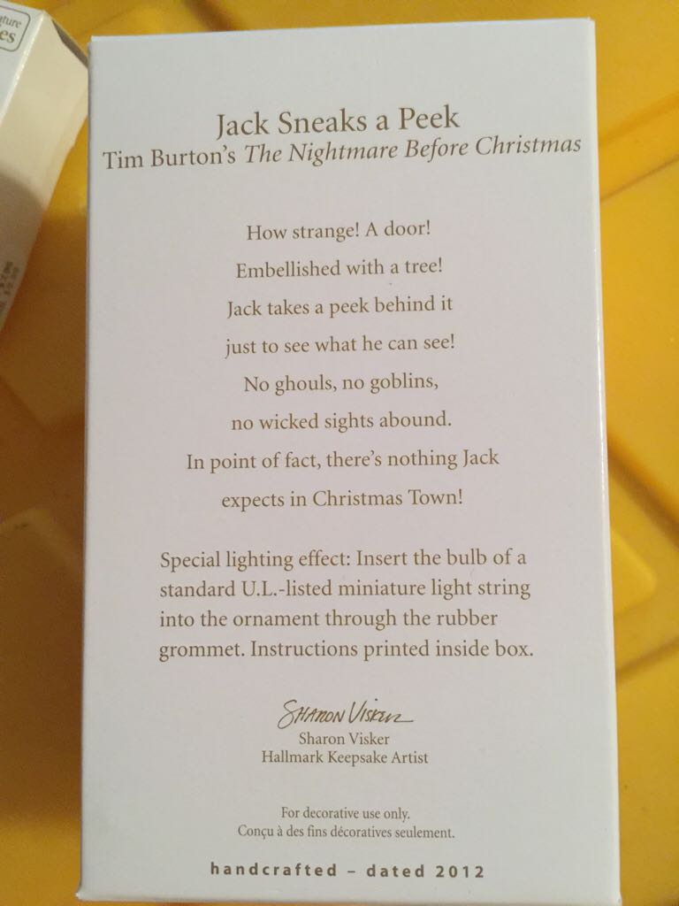 Nightmare Before Christmas 2012 Jack Sneaks A Peak - The Nightmare Before Christmas (Halloween) ornament collectible [Barcode 795902263355] - Main Image 2