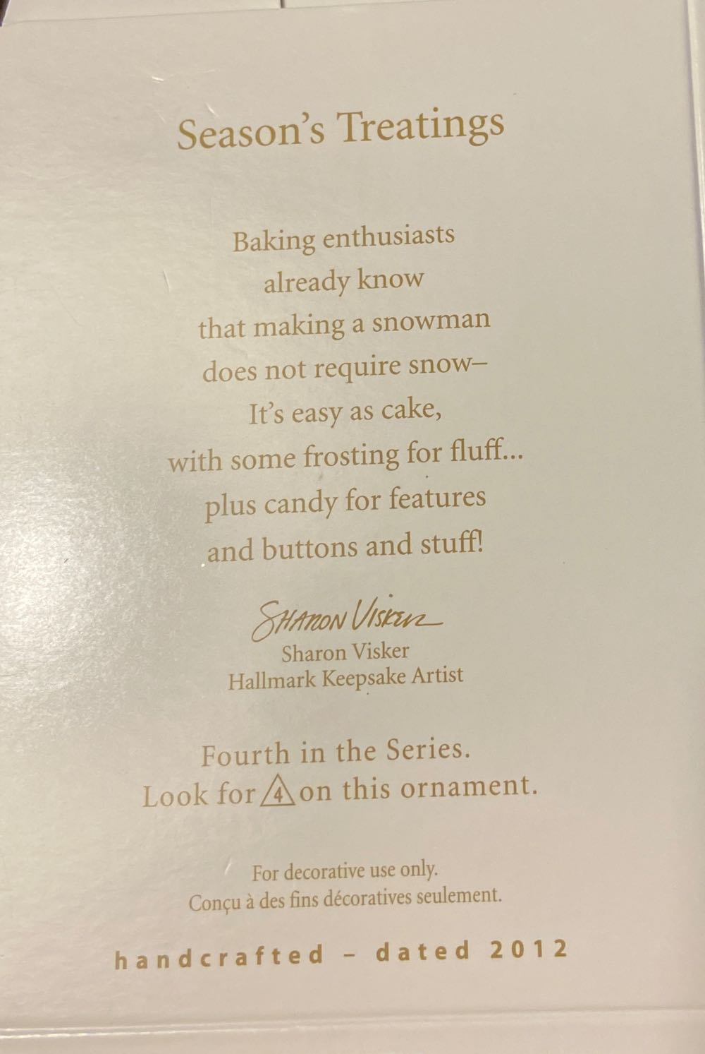 ST#4 - Season’s Treatings (Baking) ornament collectible [Barcode 795902263614] - Main Image 3