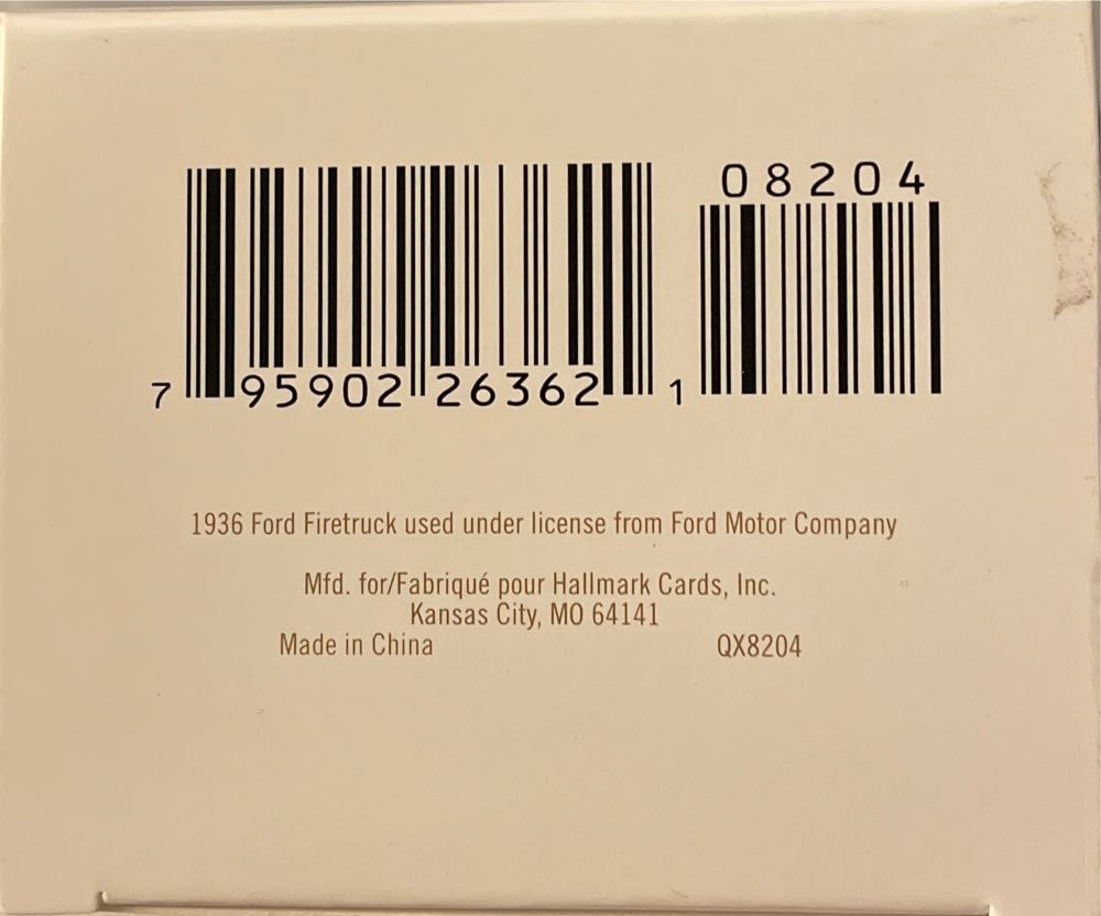 1936 Ford Fire Engine - Fire Brigade (Firetrucks) ornament collectible [Barcode 795902263621] - Main Image 3