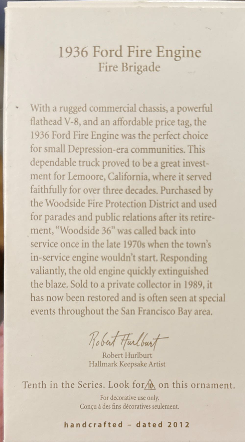 1936 Ford Fire Engine - Fire Brigade (Firetrucks) ornament collectible [Barcode 795902263621] - Main Image 4