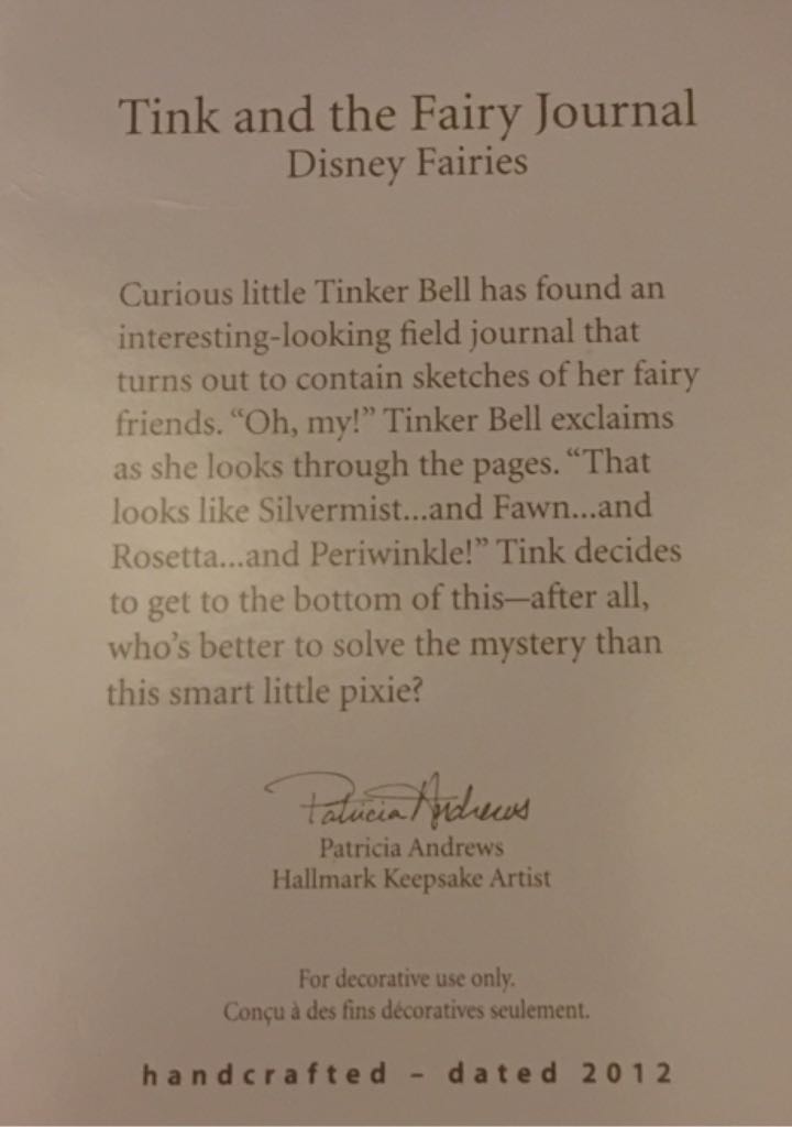 Tink and the Fairy Journal - Disney Peter Pan (Disney, Tinkerbell, Fairies) ornament collectible [Barcode 795902264062] - Main Image 2