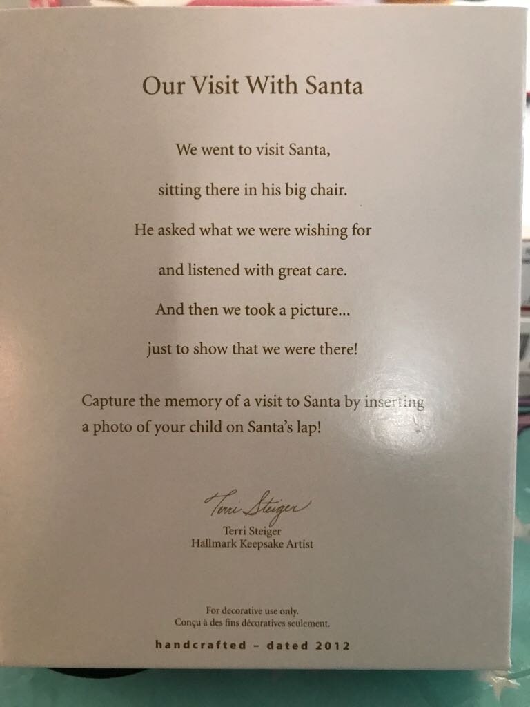 Our Visit With Santa - Dated Ornament (Photo Holder) ornament collectible [Barcode 795902266943] - Main Image 2