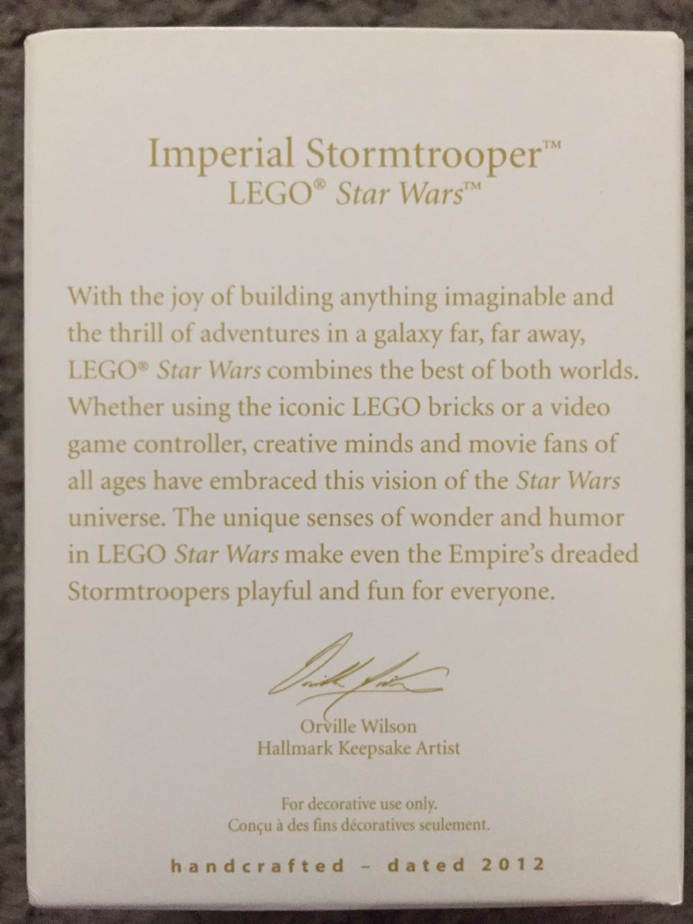 Imperial Stormtrooper - Lego Star Wars (Star Wars) ornament collectible [Barcode 795902267308] - Main Image 3