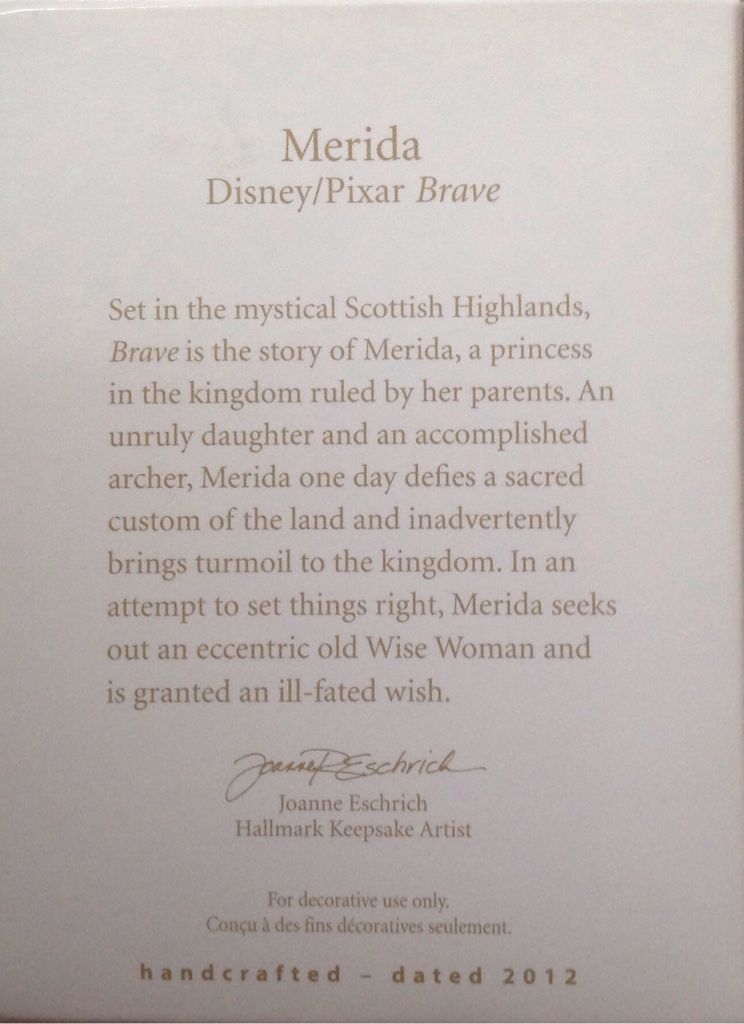 Disney / Pixar:  Merida - Disney (Disney Pixar Brave) ornament collectible [Barcode 795902267568] - Main Image 2