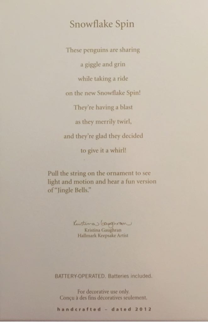 Snowflake Spin - Playful Penguins (Penguins) ornament collectible [Barcode 795902268763] - Main Image 2