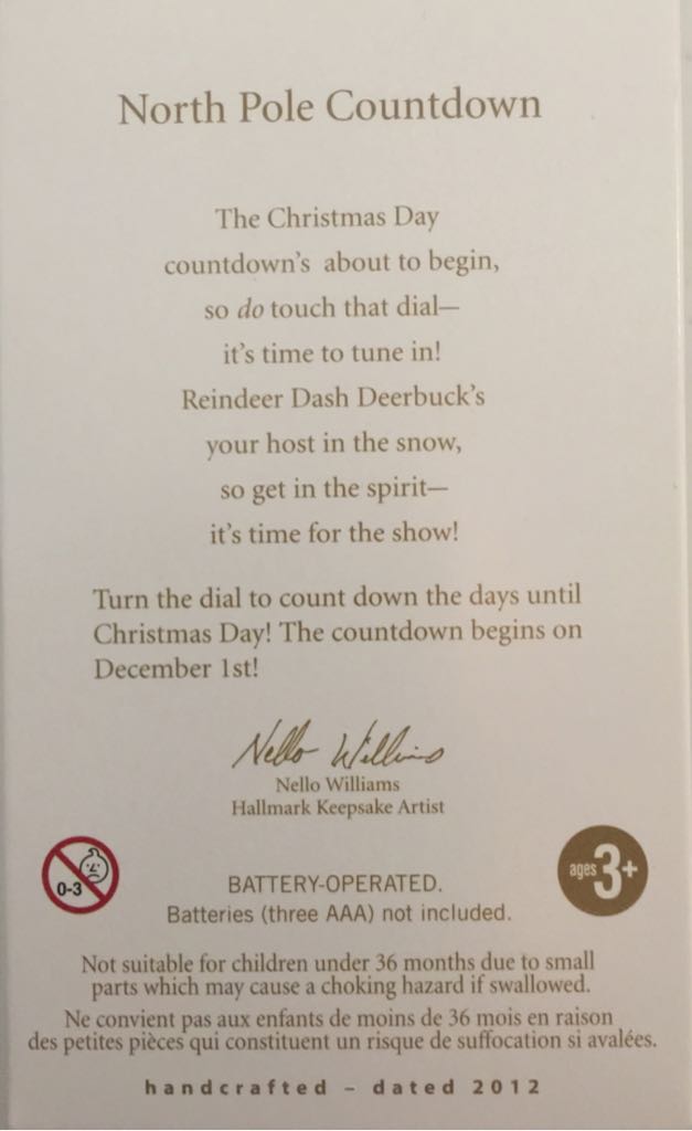 North Pole Countdown - Countdown To Christmas (Misc) ornament collectible [Barcode 795902269081] - Main Image 2