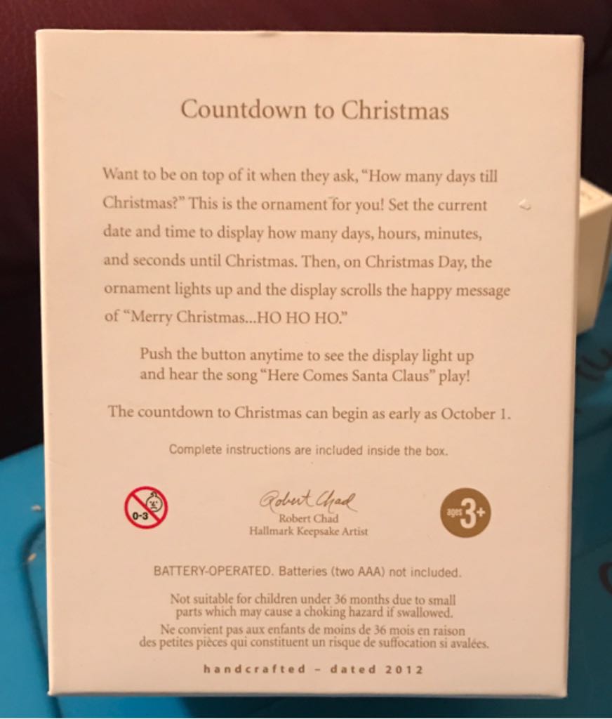 Countdown To Christmas - Countdown To Christmas (Magic Light And Sound) ornament collectible [Barcode 795902269098] - Main Image 2