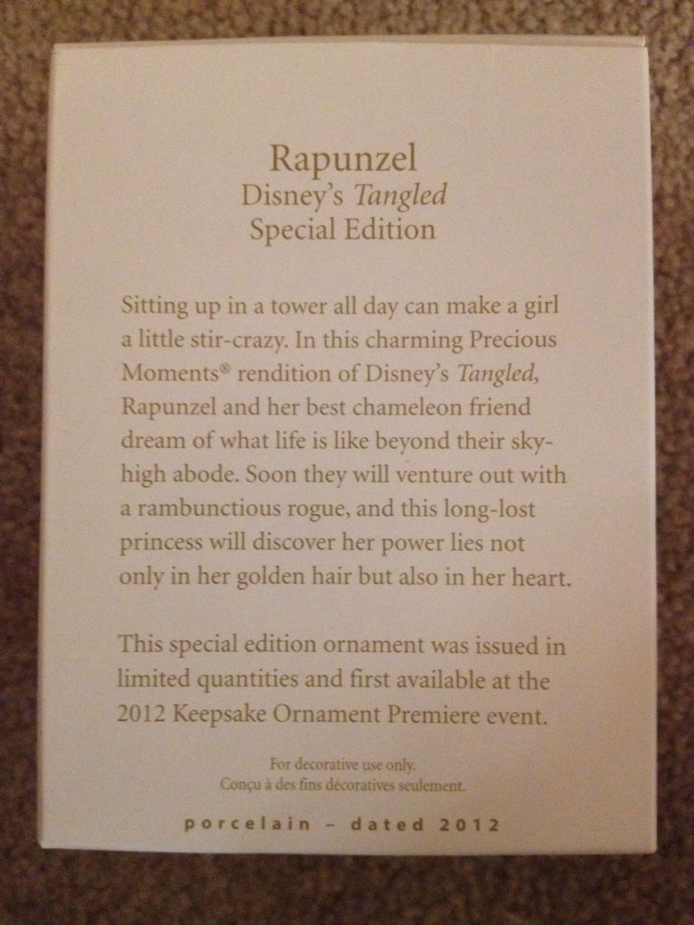 DPM 2012 Rapunzel - Precious Moments (Disney Precious Moments) ornament collectible [Barcode 795902273491] - Main Image 2