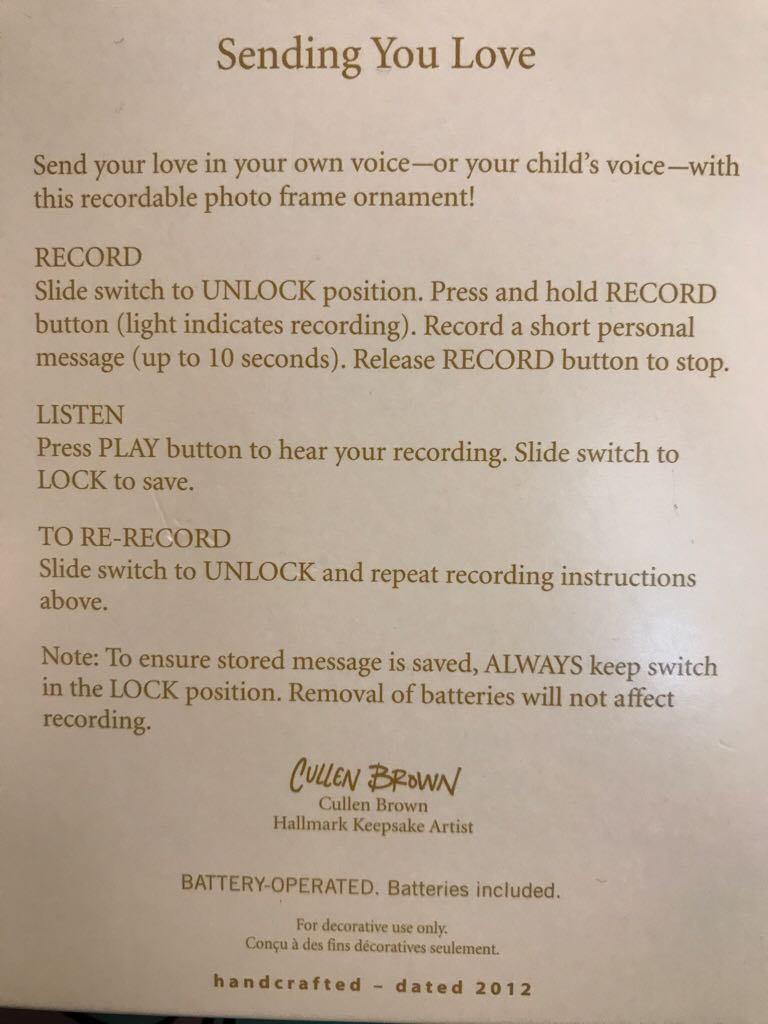 Sending You Love  (Photo Holder) ornament collectible [Barcode 795902275174] - Main Image 2