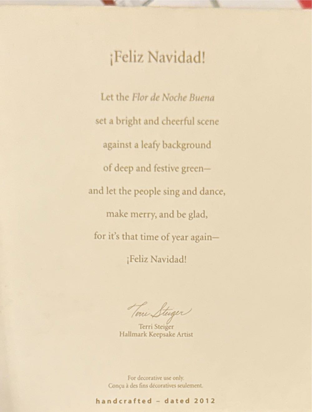 ¡ Feliz Navidad! - Feliz Navidad (¡Feliz Navidad!) ornament collectible [Barcode 795902276843] - Main Image 3