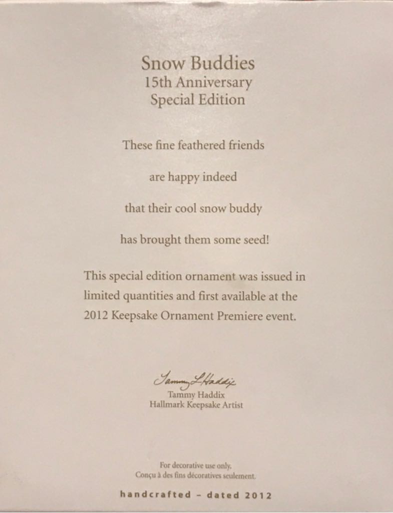 Snow Buddies 15th Anniversary - Snow Buddies Companion (Snow Buddies) ornament collectible [Barcode 795902277796] - Main Image 2