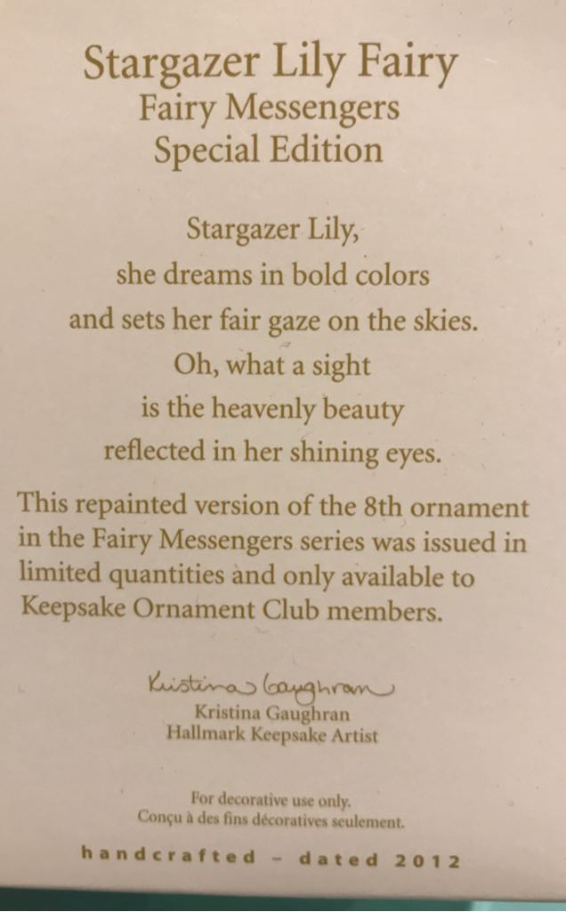 Stargazer Lily Fairy Repaint - Fairy Messengers (Fairy Messenger Repaint) ornament collectible [Barcode 795902283193] - Main Image 2