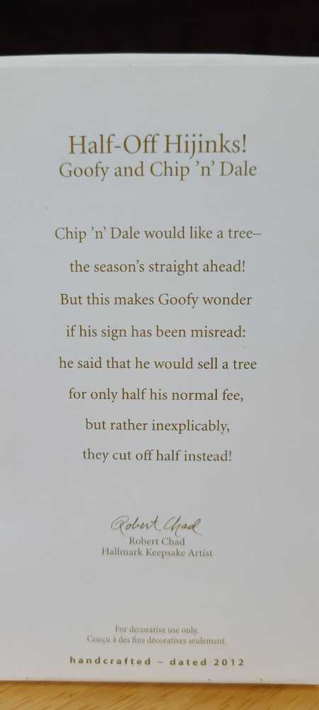 Goofy & Chip N Dale: Half-Off Hijinks! - Mickey & Friends (Disney) ornament collectible [Barcode 795902284428] - Main Image 3