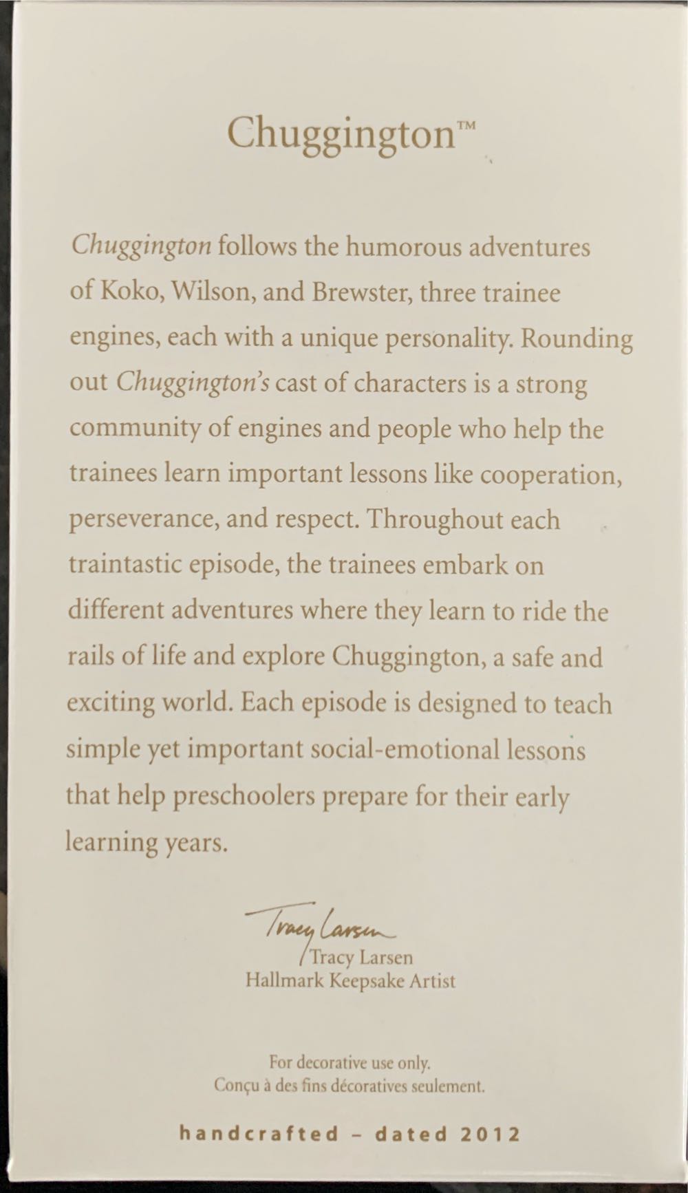 Chuggington  (Trains) ornament collectible [Barcode 795902291419] - Main Image 2