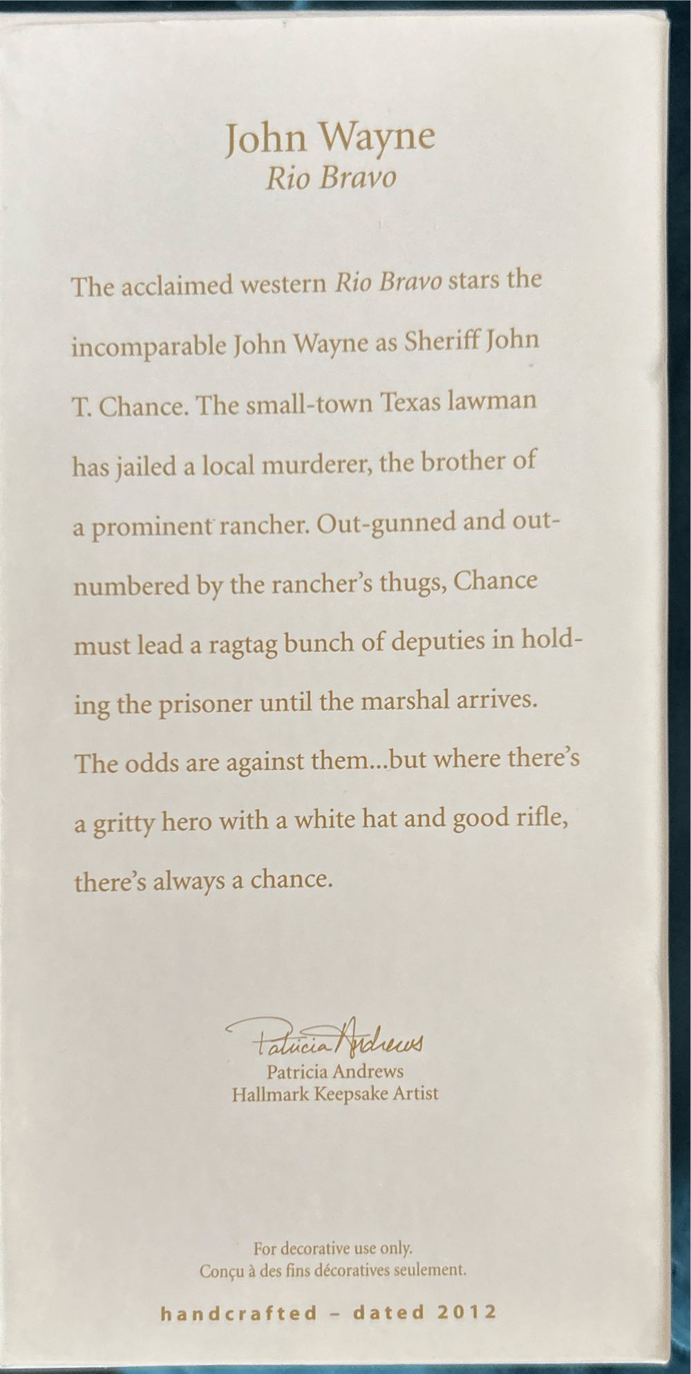 John Wayne - Rio Bravo - John Wayne (Movies & TV) ornament collectible [Barcode 795902291426] - Main Image 2