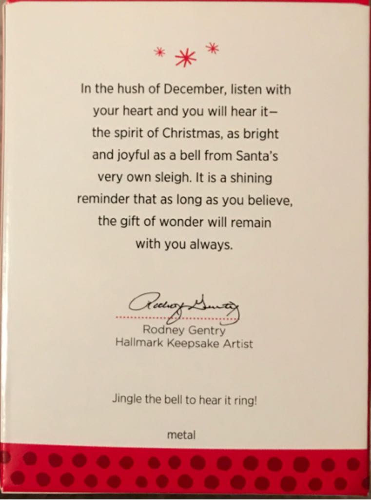 Santa’s Sleigh Bell - The Polar Express (Movies & TV) ornament collectible [Barcode 795902312879] - Main Image 2