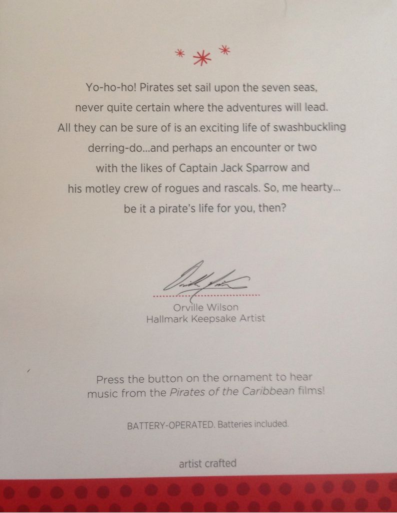 Pirates Of The Caribbean - Disney (Keepsake) ornament collectible [Barcode 795902313463] - Main Image 2