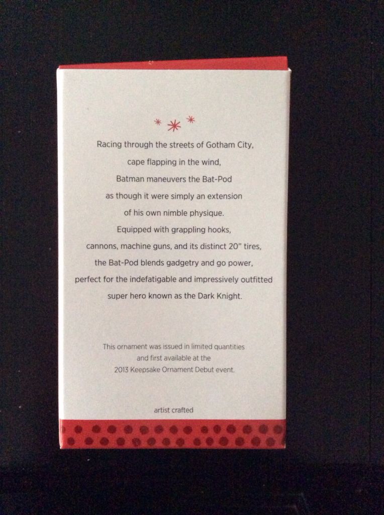 The Bat-Pod - Batman (Batman) ornament collectible [Barcode 795902318871] - Main Image 2
