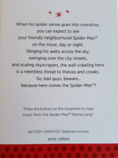 Here Comes The Spider-Man! - Spider-Man (Spider-Man) ornament collectible [Barcode 795902320720] - Main Image 2