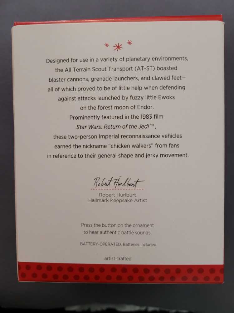 All Terrain Scout Transport (AT-ST) - Star Wars (Star Wars) ornament collectible [Barcode 795902328894] - Main Image 3