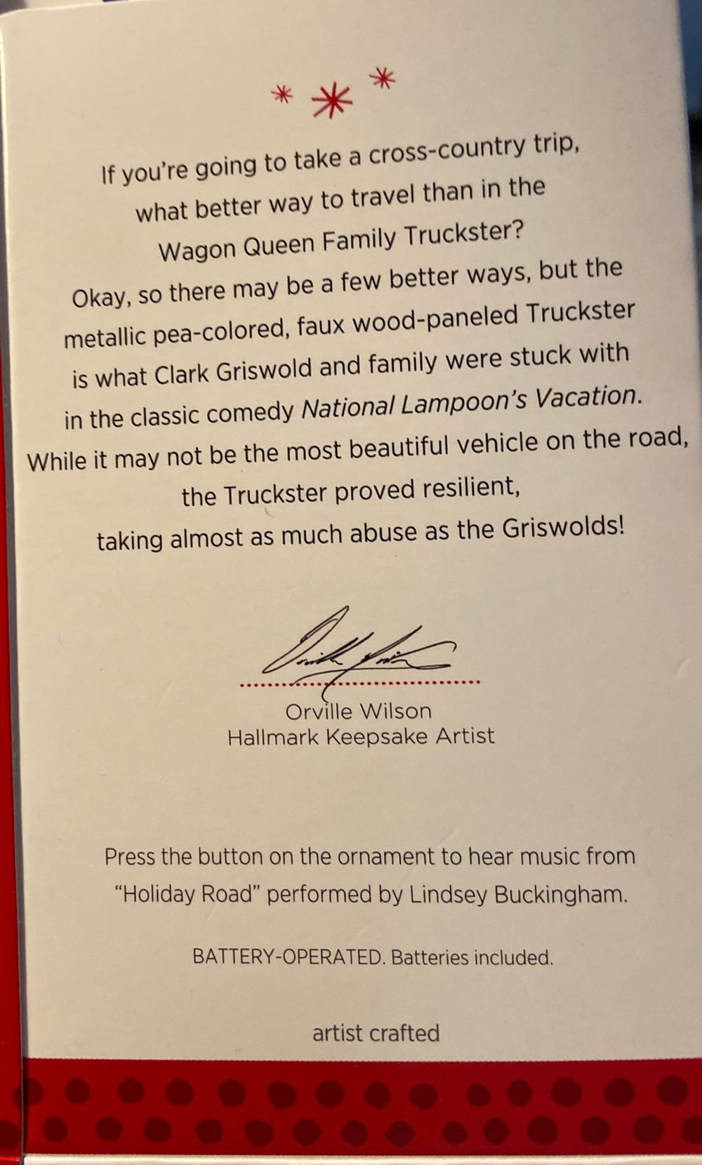 Wagon Queen Family Truckster - National Lampoon’s Vacation (National Lampoon’s Vacation) ornament collectible [Barcode 795902330927] - Main Image 3