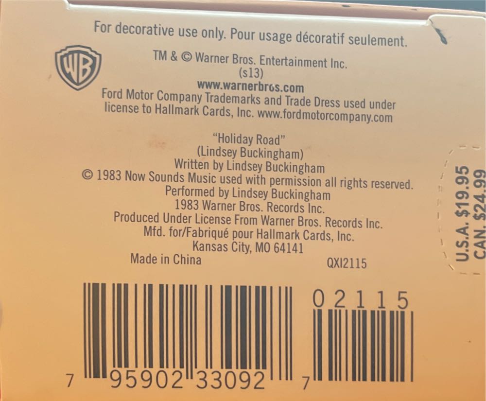 Wagon Queen Family Truckster - National Lampoon’s Vacation (National Lampoon’s Vacation) ornament collectible [Barcode 795902330927] - Main Image 4