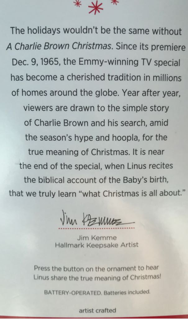 What Christmas Is All About - The Peanuts Gang (Peanuts) ornament collectible [Barcode 795902331566] - Main Image 2