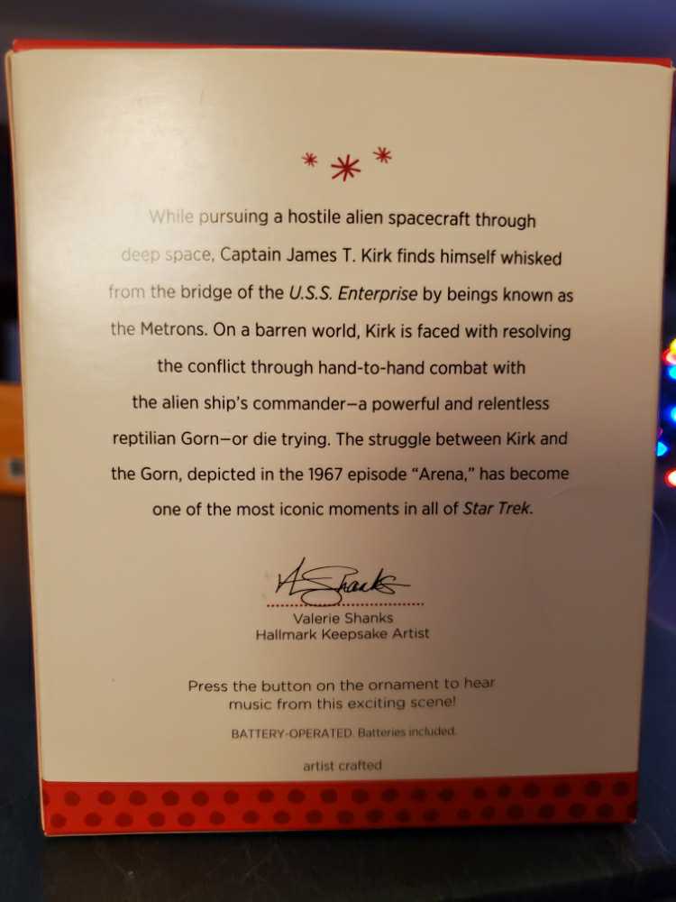 Star Trek: “ARENA” 2013 Ornament - Star Trek: The Original Series (Captain Kirk & The Gorn) ornament collectible [Barcode 795902338817] - Main Image 3