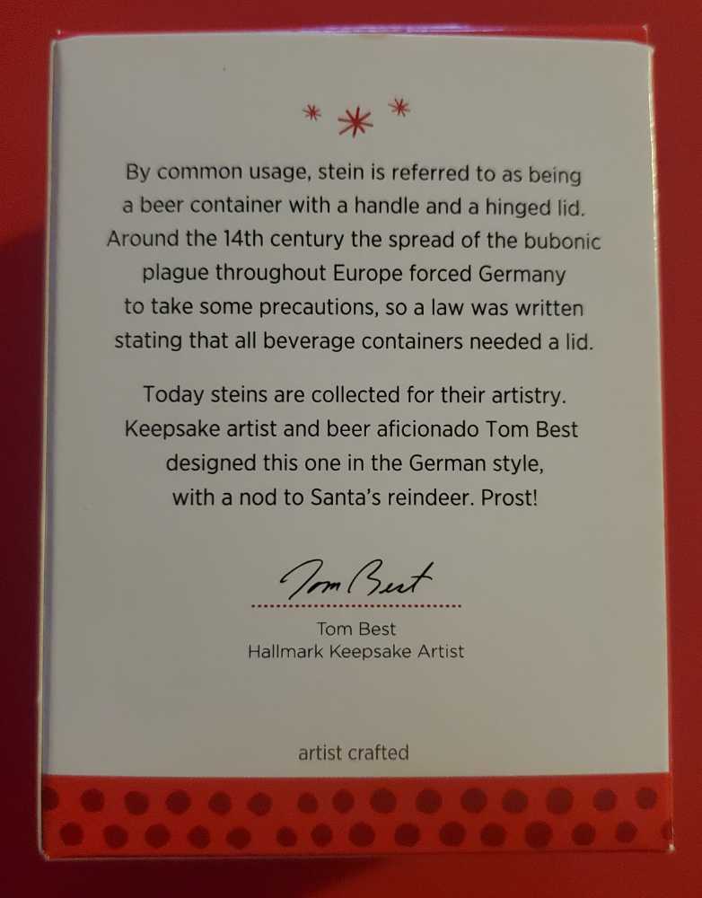 Beer Stein 2013 - Beer Stein (Beer) ornament collectible [Barcode 795902342906] - Main Image 2