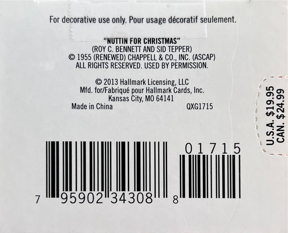 Nuttin’ For Christmas - Squirrel (Squirrel) ornament collectible [Barcode 795902343088] - Main Image 3