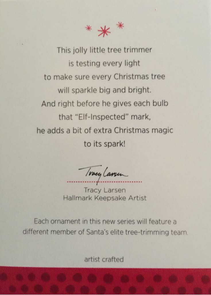 North Pole Tree Trimmers: Tree Light - North Pole Tree Trimmers (Elf) ornament collectible [Barcode 795902343958] - Main Image 2