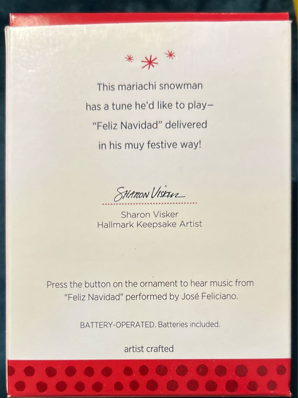 Hallmark Magic Ornament 2013 Feliz Navidad - #QXG1725 - Snowman (Magic) ornament collectible [Barcode 795902345419] - Main Image 2