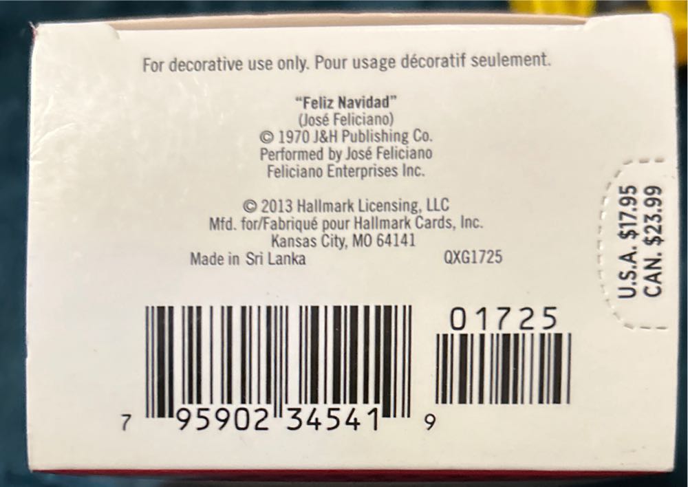 Hallmark Magic Ornament 2013 Feliz Navidad - #QXG1725 - Snowman (Magic) ornament collectible [Barcode 795902345419] - Main Image 3