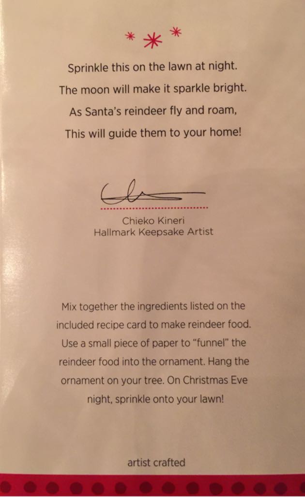 Reindeer Food - Reindeer (Reindeer) ornament collectible [Barcode 795902347550] - Main Image 2