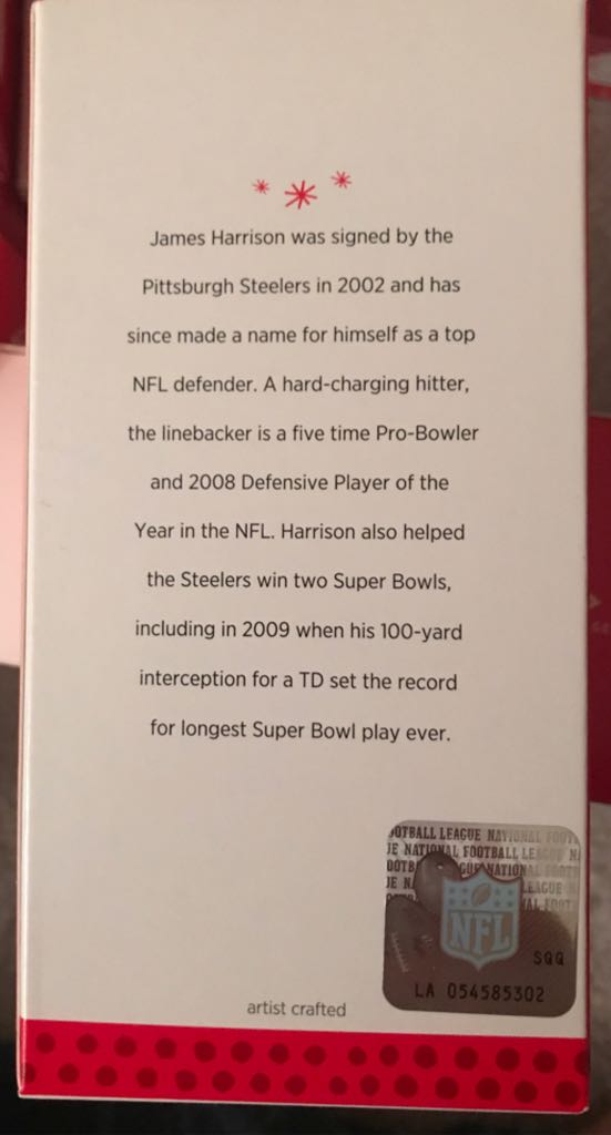James Harrison - NFL (Sports) ornament collectible [Barcode 795902350703] - Main Image 2