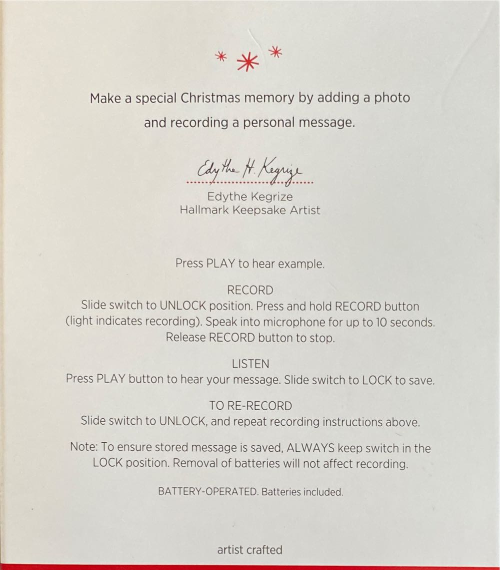 Season’s Greetings!  (Photo Holder) ornament collectible [Barcode 795902355357] - Main Image 3