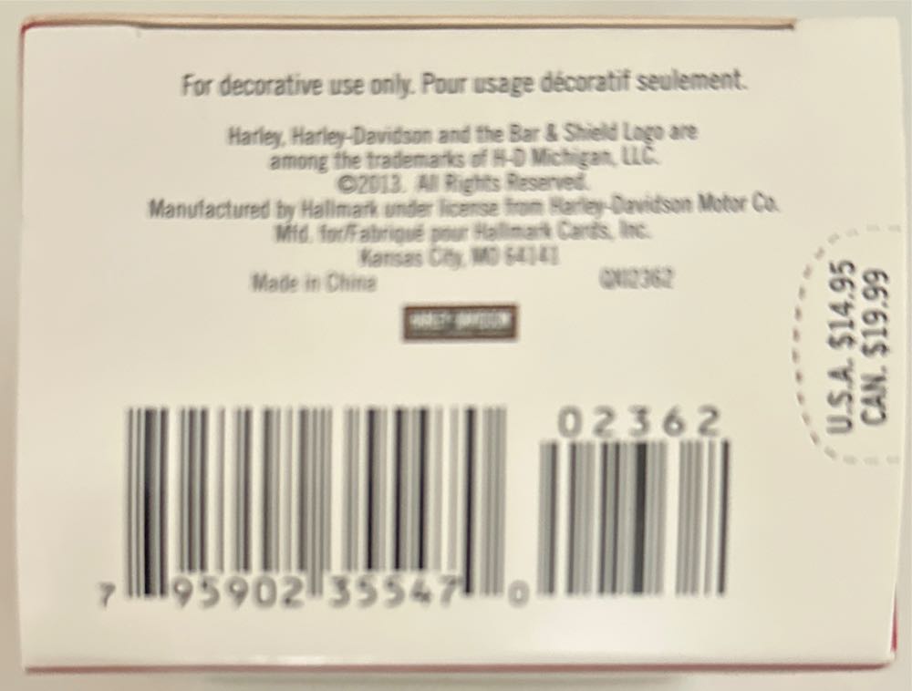 Reindeer Rider QXI2362 - Harley-Davidson (Harley-Davidson) ornament collectible [Barcode 795902355470] - Main Image 4