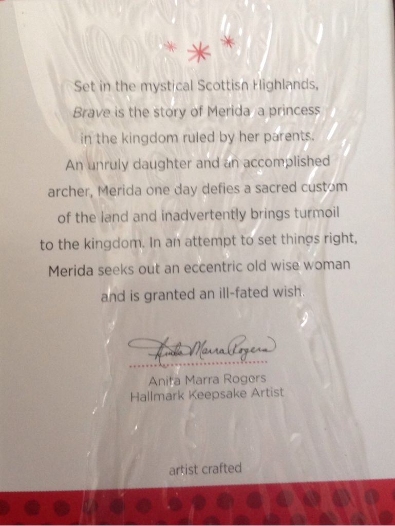 Merida The Archer - Disney Pixar Brave (Disney) ornament collectible [Barcode 795902361181] - Main Image 2