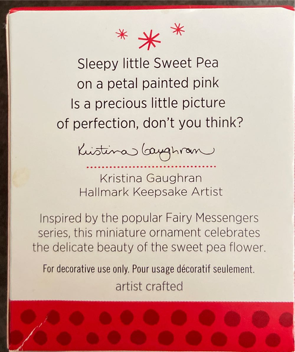 Little Sweet Pea Fairy - Fairy Messengers Miniature (Fairy Miniatures) ornament collectible [Barcode 795902361549] - Main Image 2