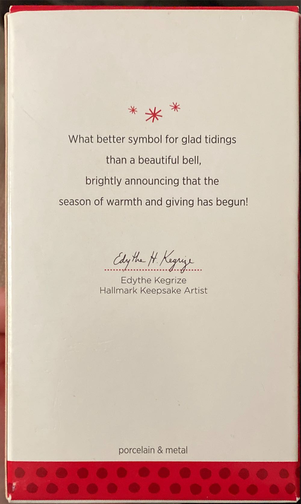 Glad Tidings Bell - KOC Member Exclusive (Bells) ornament collectible [Barcode 795902362546] - Main Image 2