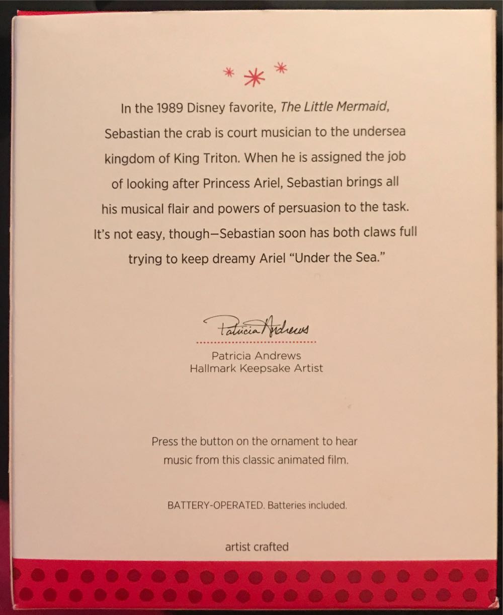 Under the Sea - Disney The Little Mermaid (Disney) ornament collectible [Barcode 795902364663] - Main Image 3