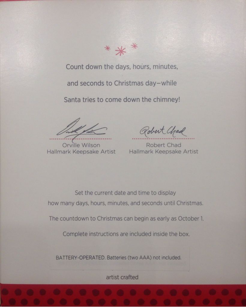 Countdown To Christmas - Countdown Clock (Keepsake) ornament collectible [Barcode 795902366629] - Main Image 2