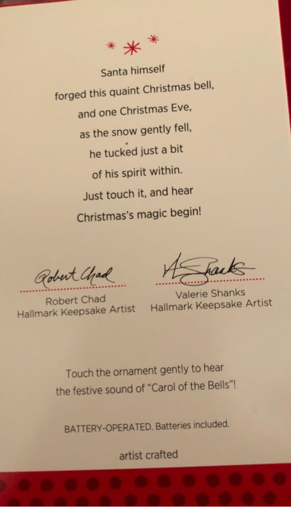 Santa’s Magic Bell - Santa (Magic-sound) ornament collectible [Barcode 795902366681] - Main Image 2