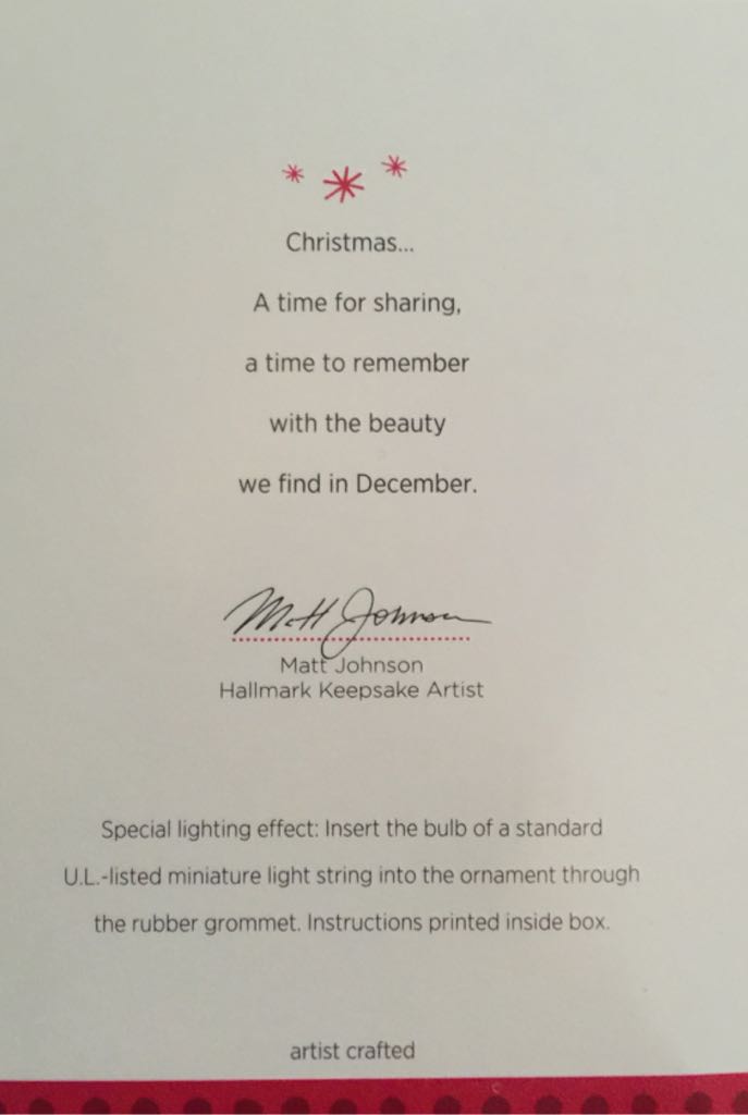 A December To Remember - Christmas (Winter Scene) ornament collectible [Barcode 795902366698] - Main Image 2