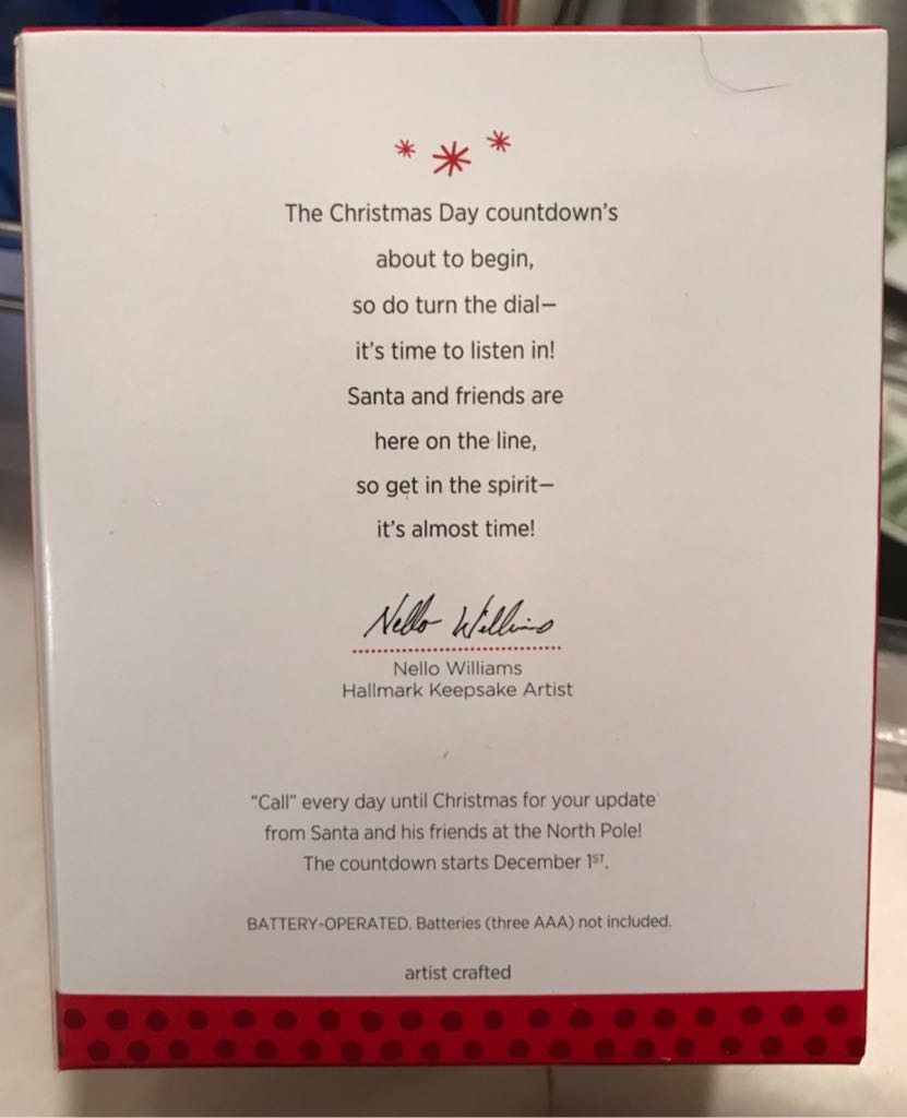 Santa’s Hotline - Christmas Countdown (Magic Light And Sound) ornament collectible [Barcode 795902366728] - Main Image 2